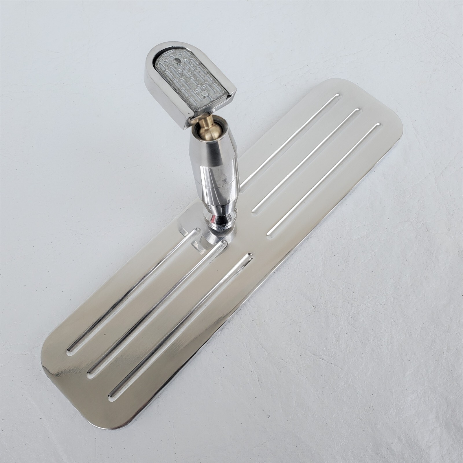 Polished Billet Aluminum Rear View Mirror Ball Milled Chevy Ford Universal 9-1/4