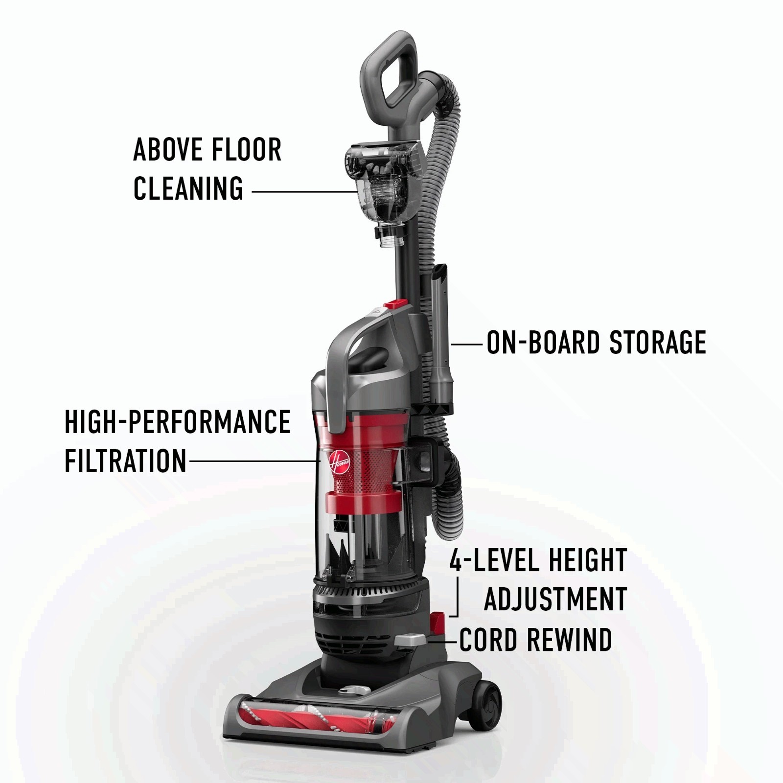 Hoover Rewind Pet Bagless Upright Vacuum Cleaner, Pet Friendly, Automatic Cord