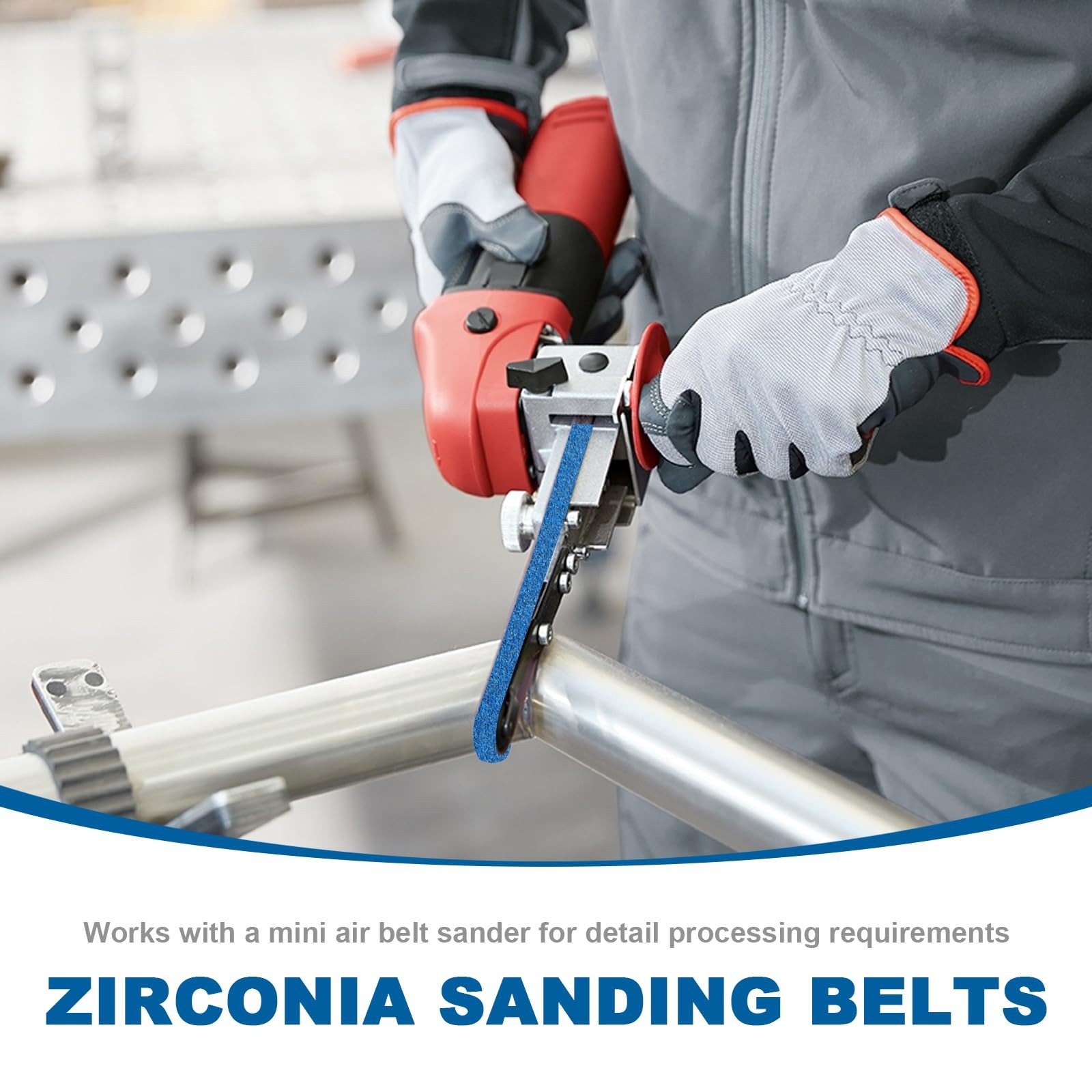 3/8 x 13 Inch Zirconia Sanding Belts, 42 Pcs 7 Each of 40/60/80/120/180/240 A...