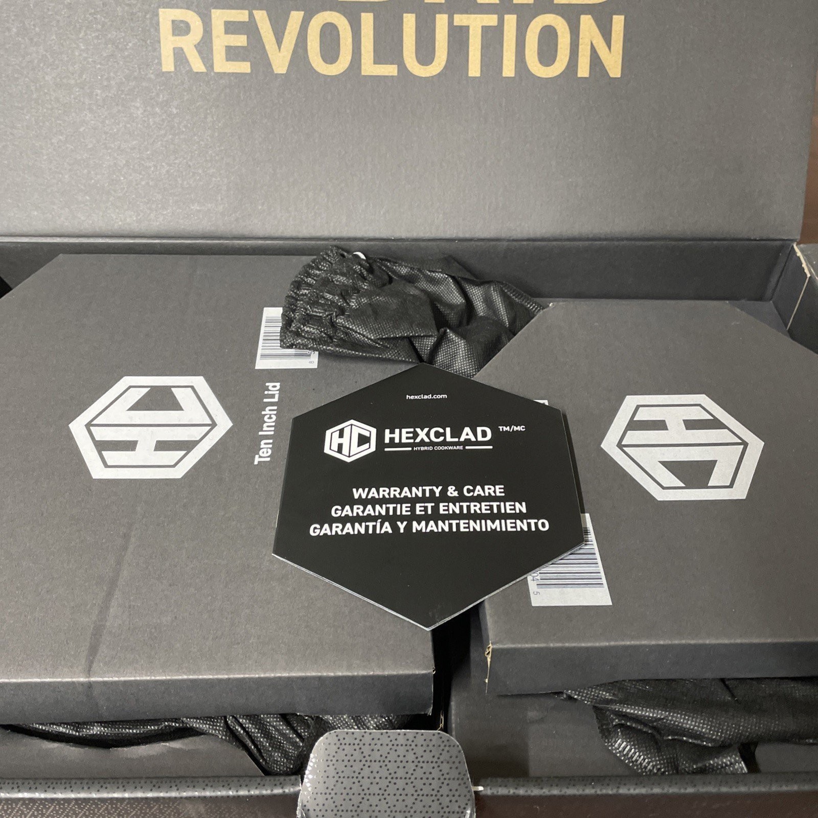 HexClad Hybrid Nonstick 6 Piece Sauce Pan Pot Cookware Set 2qt 3qt 8qt W/ Lids