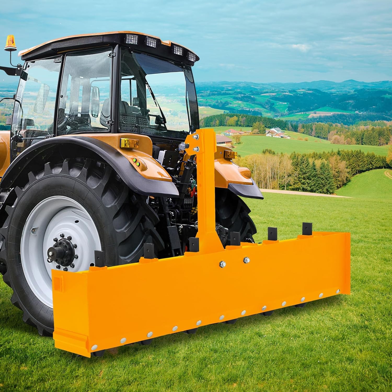 55" 3-Point Box Blade Attachment w/ 6 Scarifier Shanks for Cate 0 Cat 1 Tractors