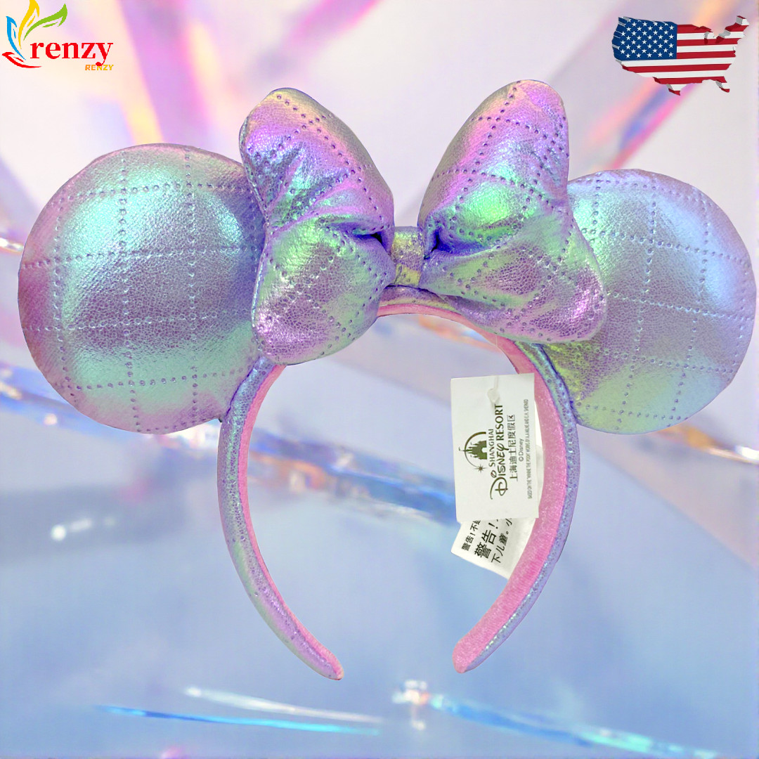 Japan Tokyo Disney Resort Ears Iridescent Purple Minnie Mouse Ears Headband