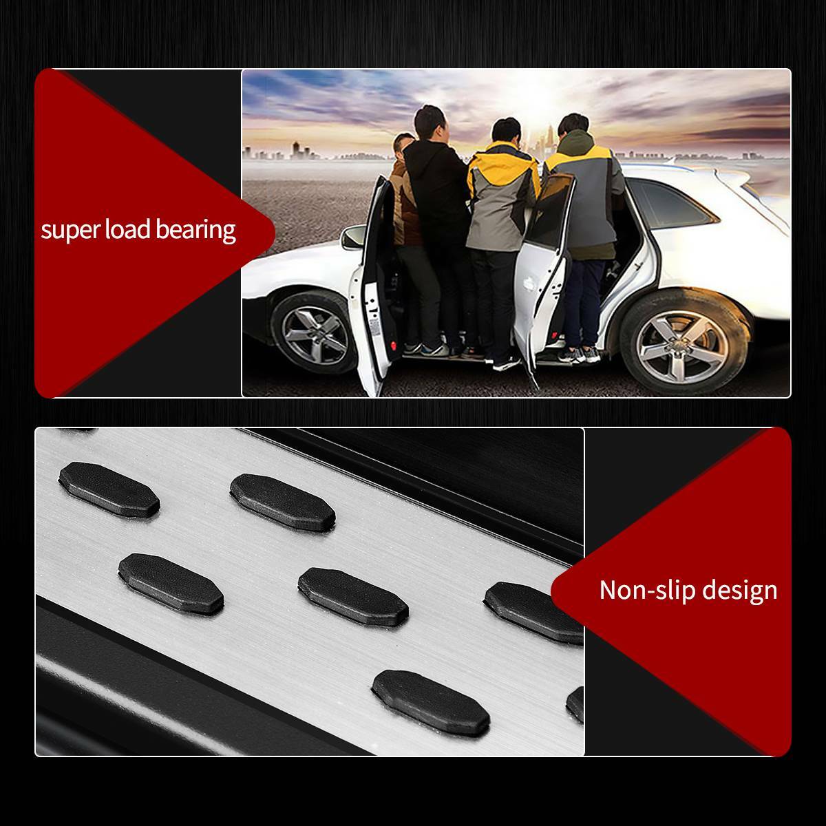 For 2016-2022 Honda Pilot 4" Running Boards Nerf Bar Side Steps Aluminum Alloy