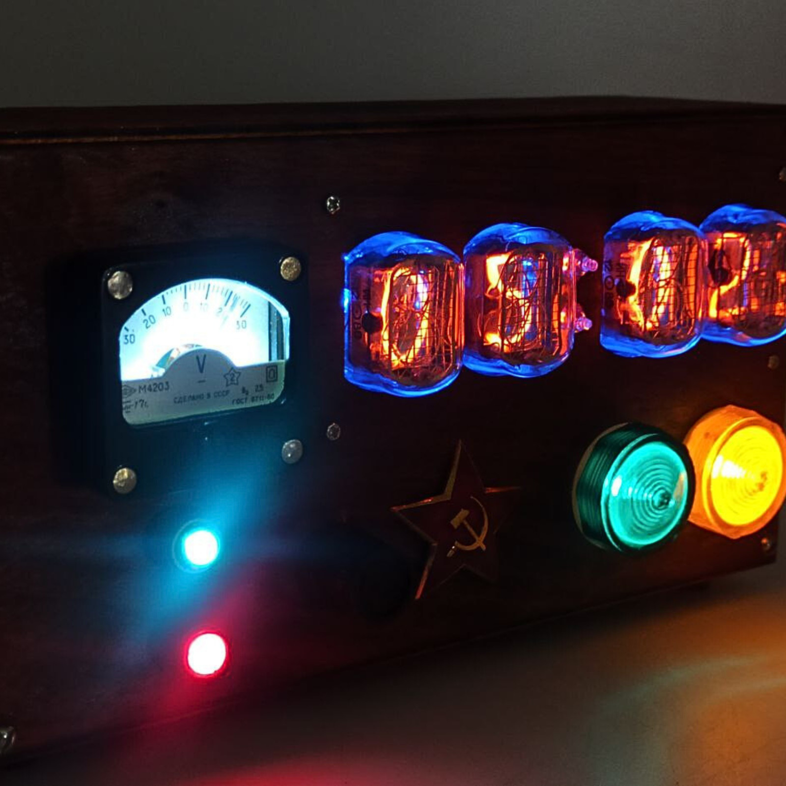 Metro 2033 Game Nixie Tube Table Clock with IN-12 Tubes Steampunk - Apocalypse