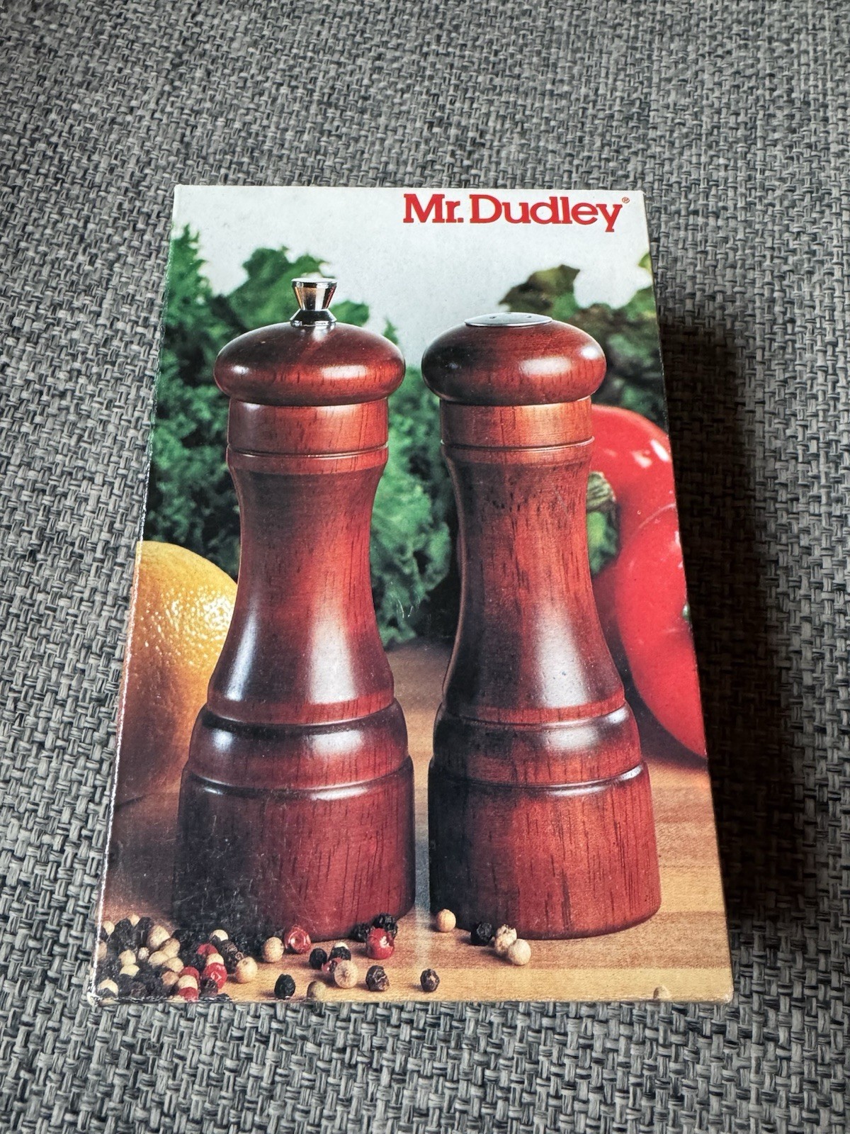Vintage Mr. Dudley 5.5” Walnut Wood Peppermill & Salt Shaker Set Julian 609 NEW