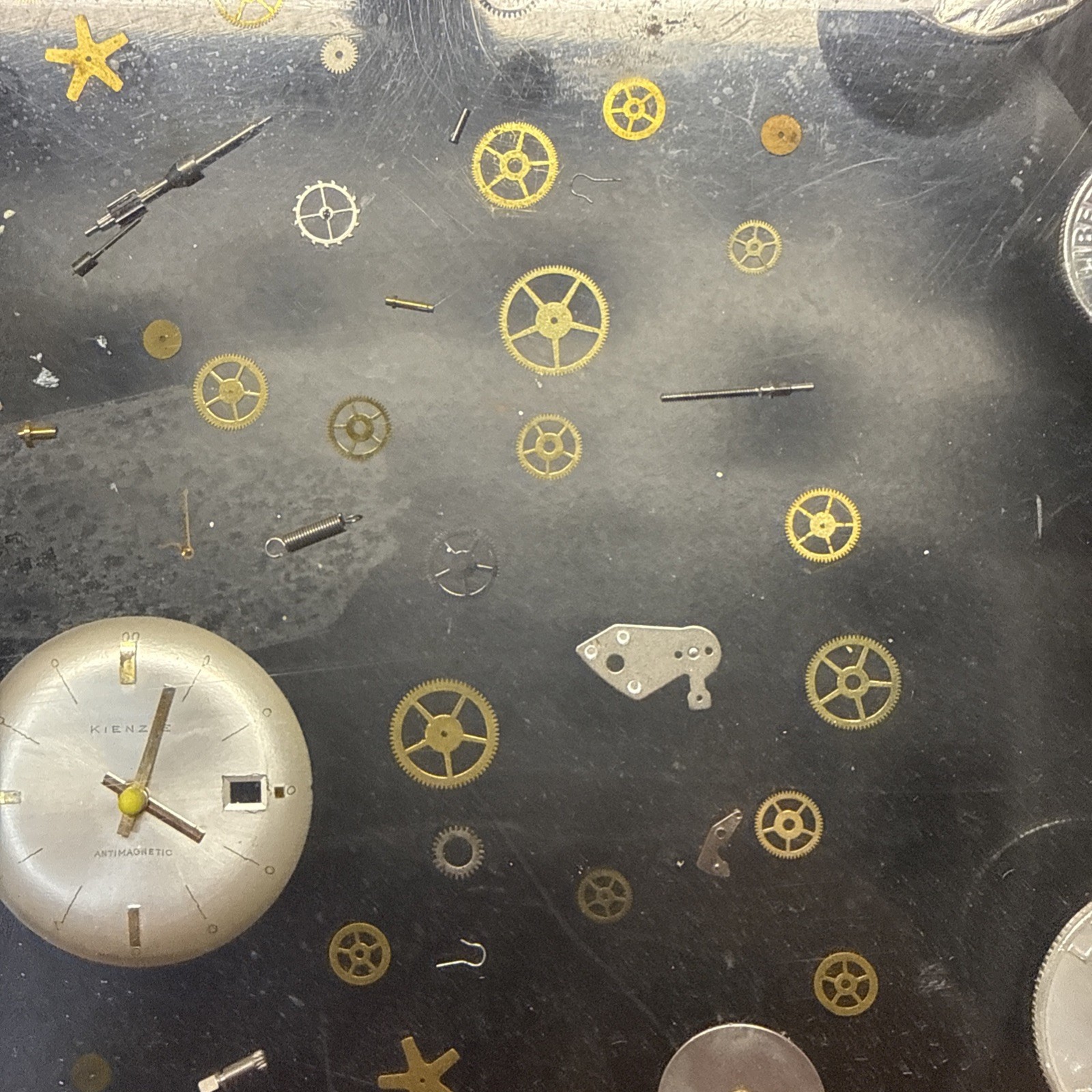 Lucite Las Vegas Toilet Seat Watch Gears U.S. Coins 1965-1981 Time Is Money