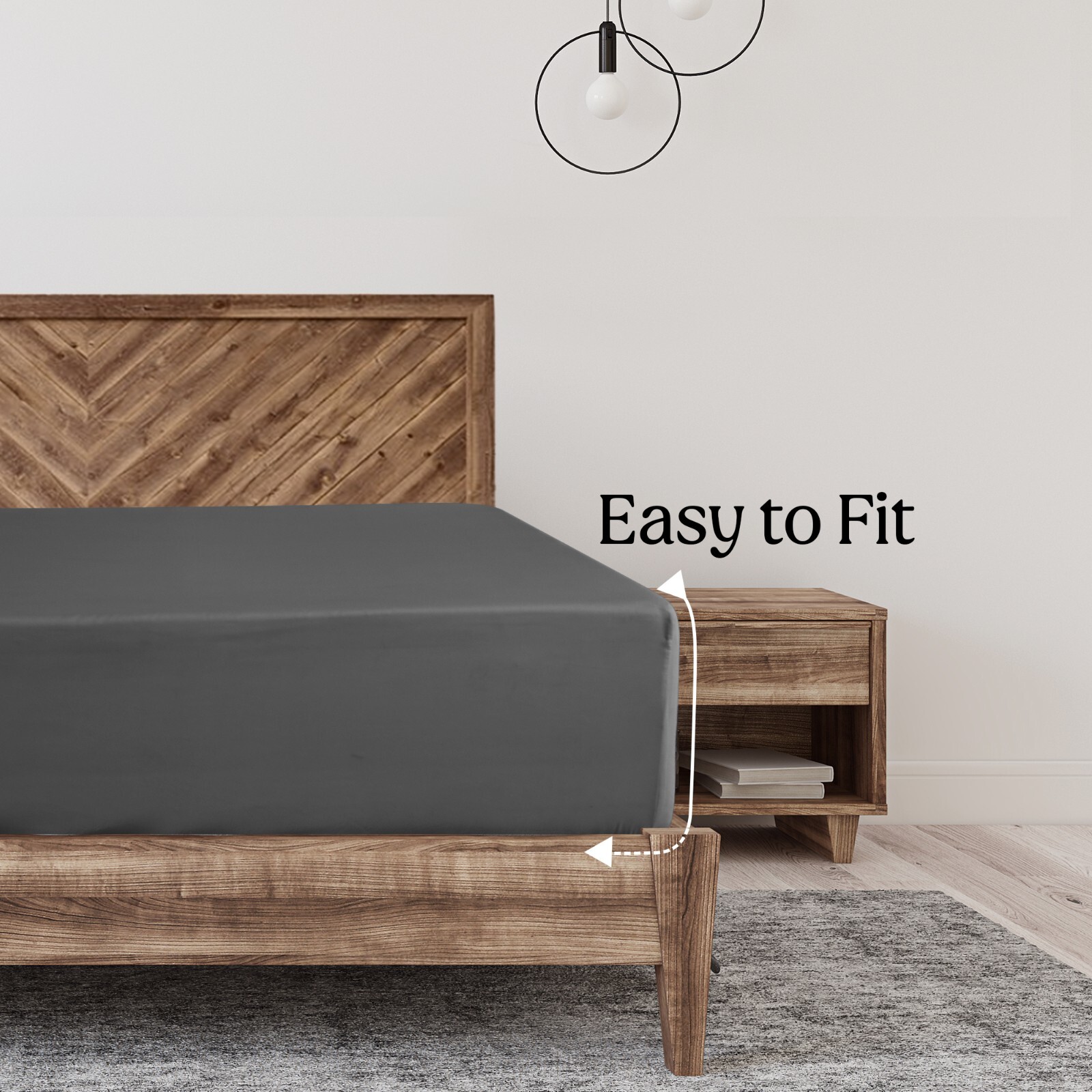 Fitted Sheet Deep Pocket Easy Care Breathable Microfiber Elastic Bedding Sheets