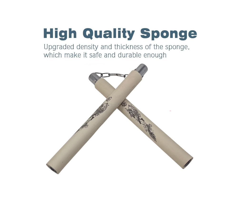 12“ Safe Foam Rubber Training Nunchakus with Steel Chain & Bearing System