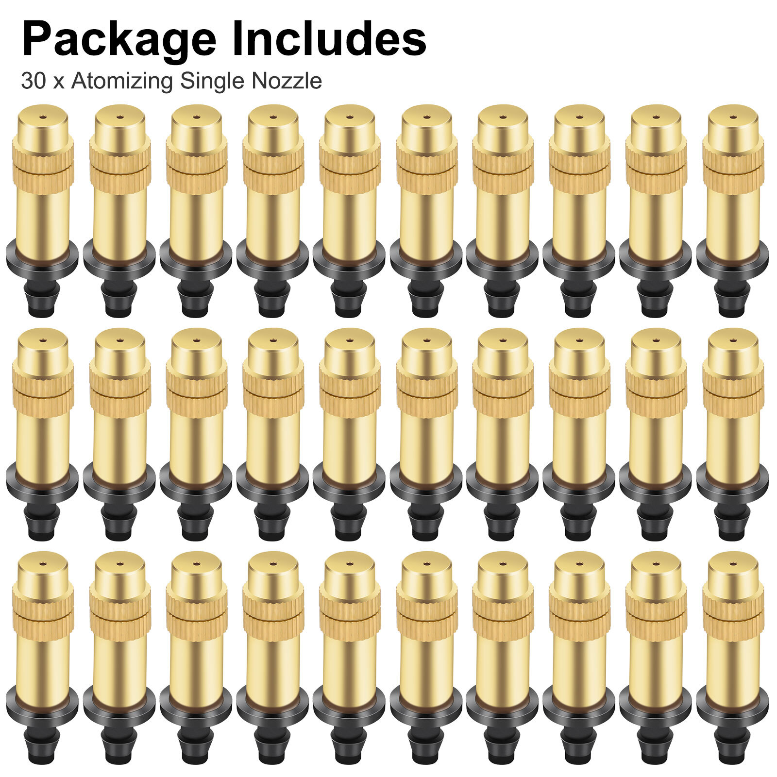 30PCS Adjustable Brass Misting Nozzles Spray Sprinkler Set for Garden Irrigation