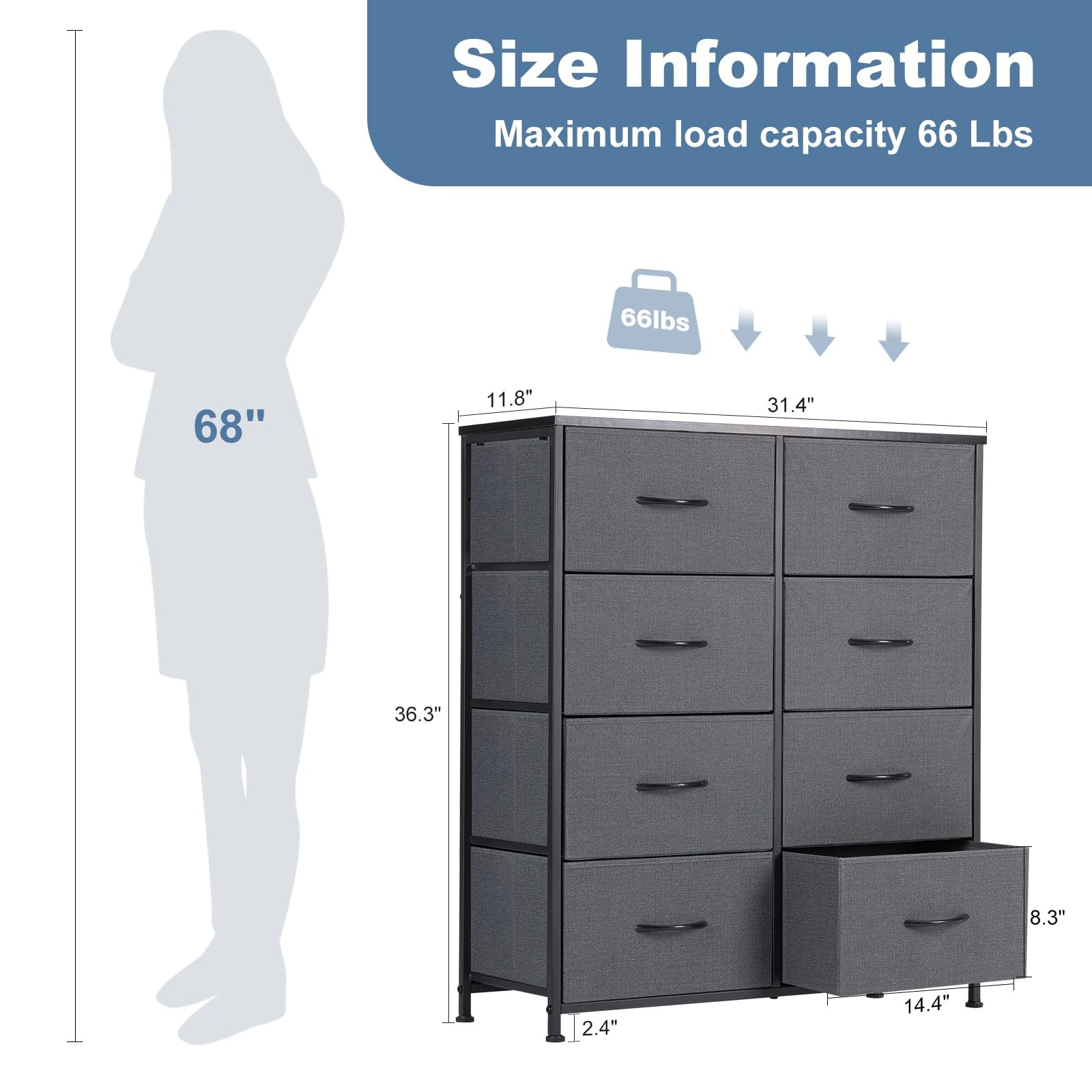 Comodas De Tela Con 8 Cajones Gavetas Para Habitacion Dormitorio Cuarto Baratas