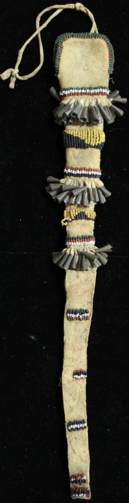 Vintage Beaded Apache Awl Case with Cones