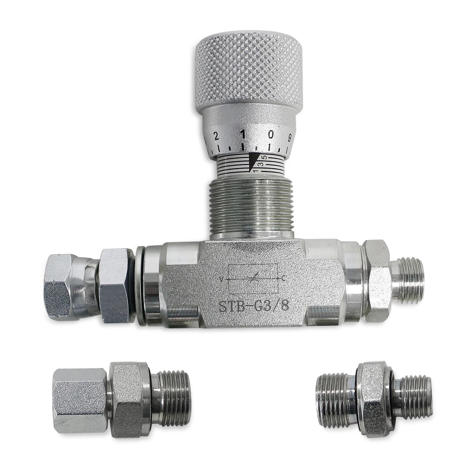 3/8" L08 -Hydraulic Flow Control Valve - STB-G3/8 - Mini Excavator - AGT - USA
