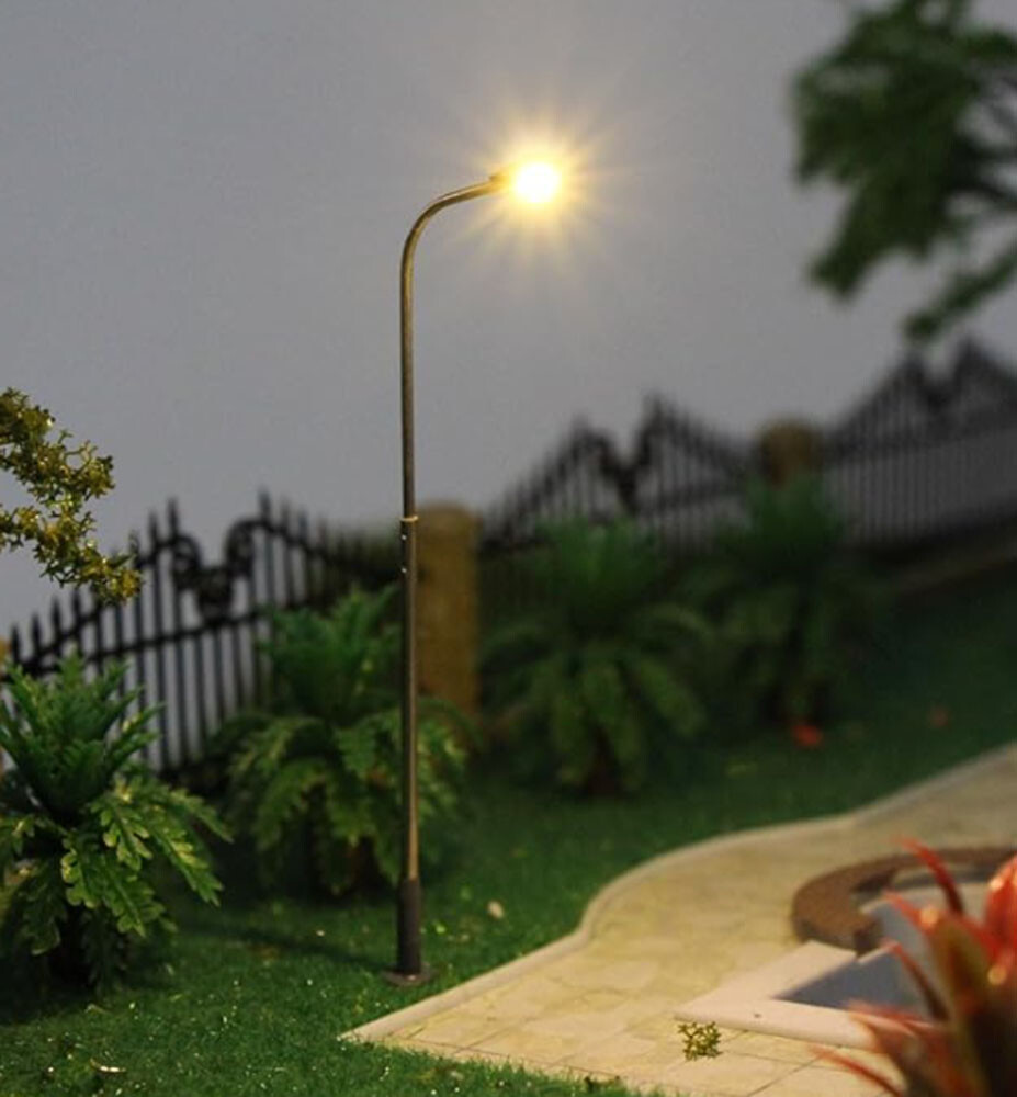 20X Model Train Bright Warm white 1:87 Lamp 7cm Street Lights HO Scale LEDs USA