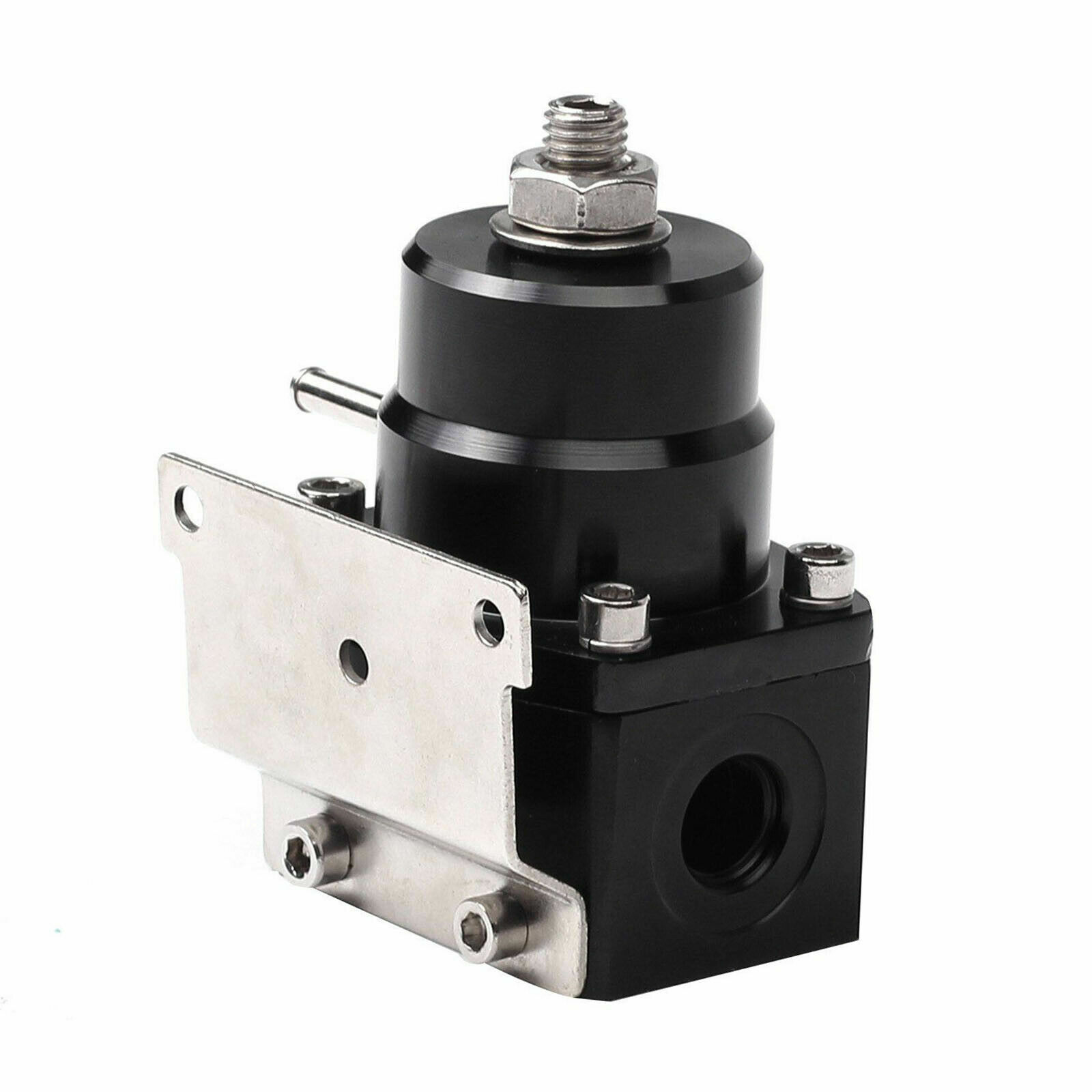 Universal 0-100 Psi 6AN Adjustable Fuel Pressure Regulator Kit W/ Gauge Black