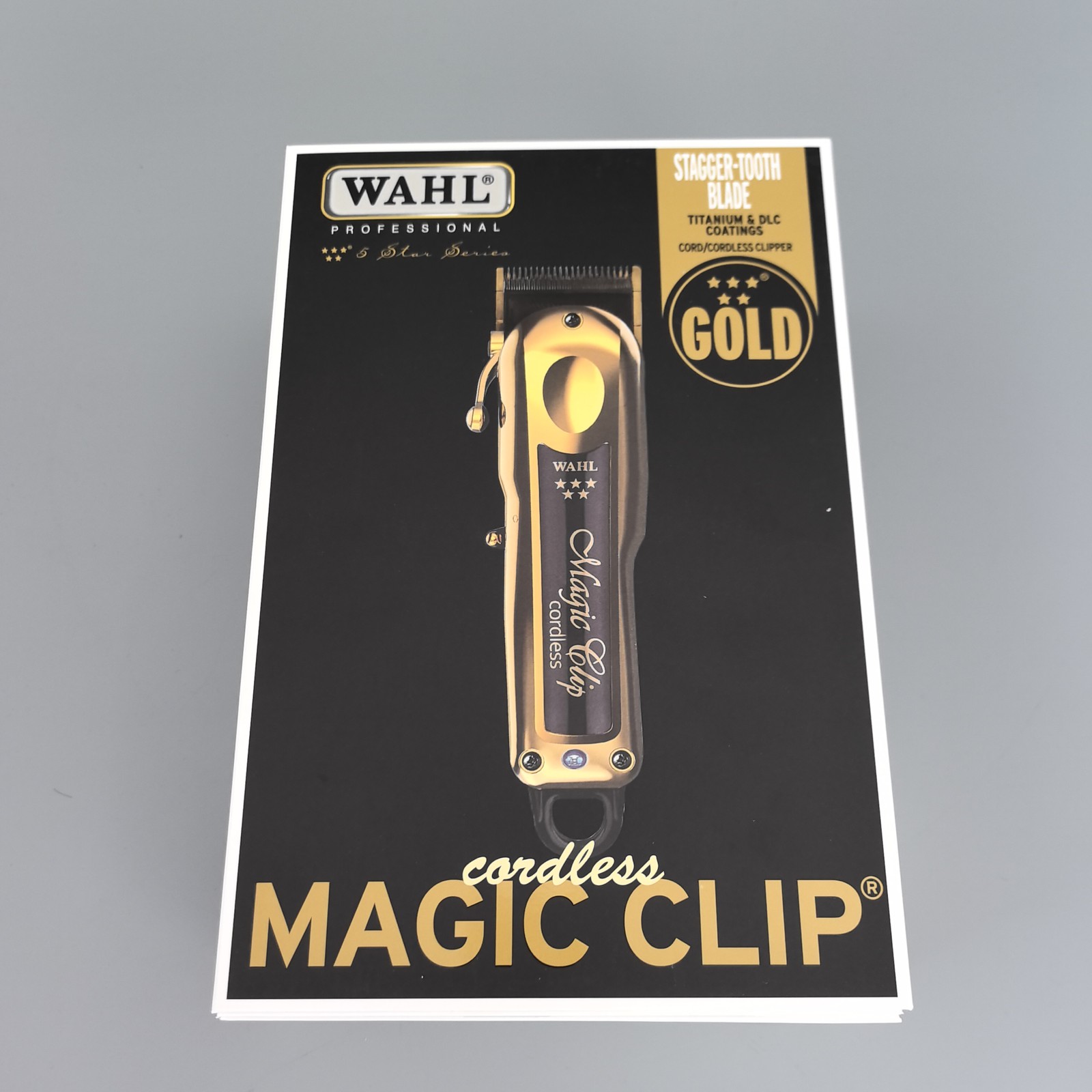 Wahl Professional 5-Star Cordless Gold Magic Clip Hair Clipper 8148-700 w/ Stand