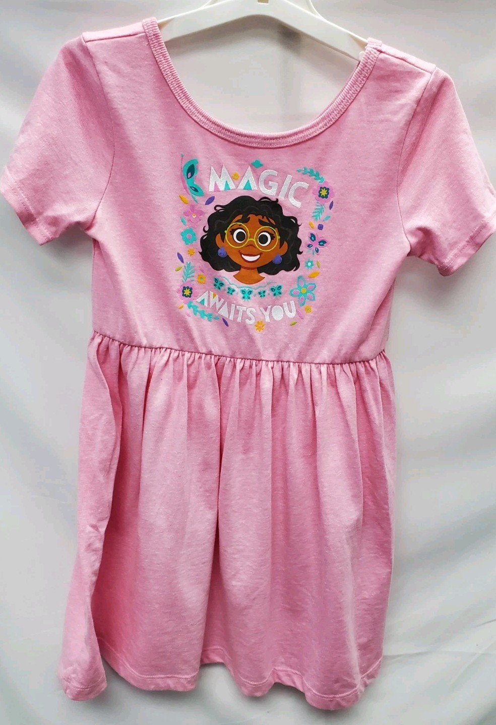 NWOT-Girl's 5T Pink Dress Encanto 'Magic Awaits You'