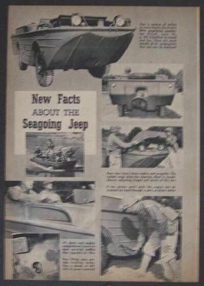 GPA Ford WWII WW2 Army Amphibious Utility vehicle 1944 SEEP original pictorial