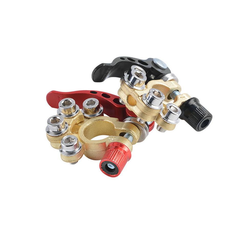 2x Positive&Negative Car Top Post Battery Terminals Wire Cable Clamp Connectors