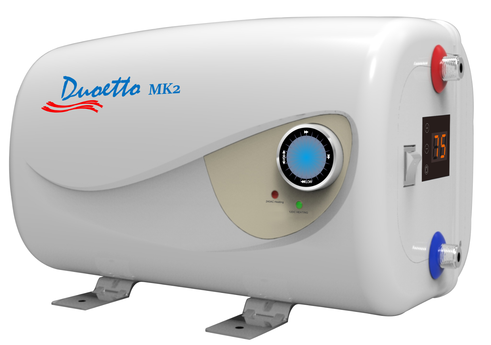 Duoetto MK2 12v & 240v Digital Electric Storage Water Heater - Caravan RV Sink