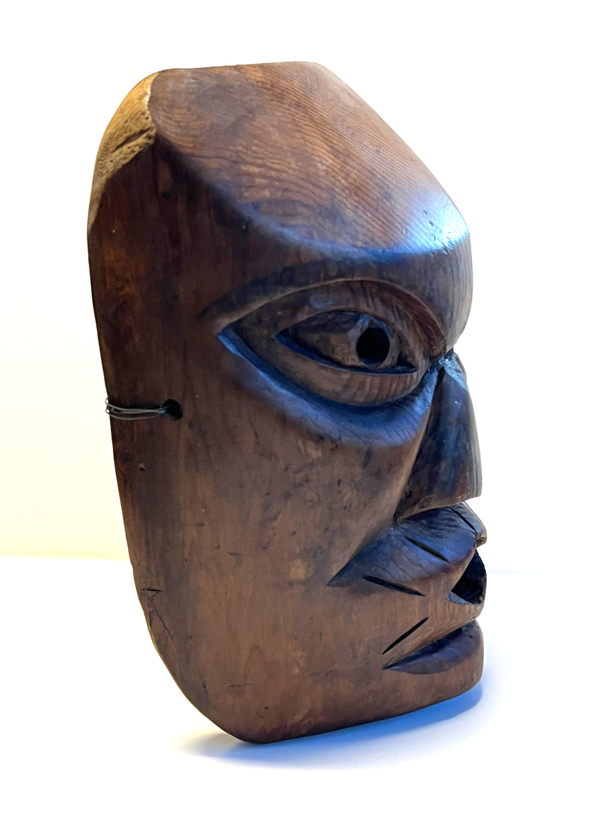 Antique Native American Hand Carved Wooden Mask; Northern Pacific Indigenous Art