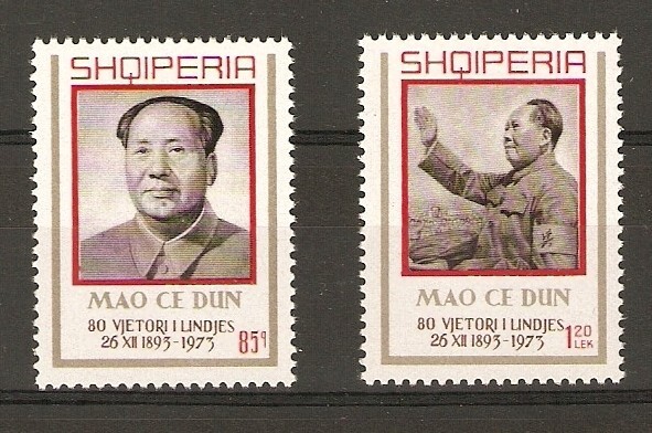 Albania Albanien Albanie 1973 MiNr 1666-1667 MNH** China 80-th Anniv Mao Zedong