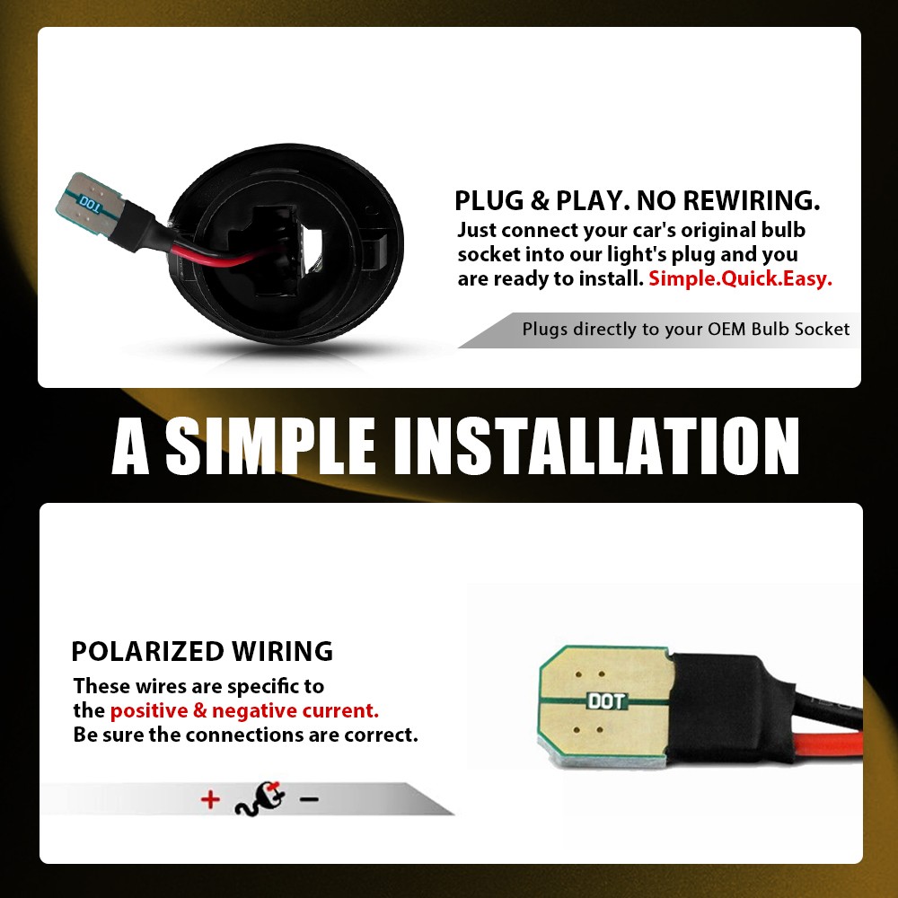 LED License Plate Light w/Wiring Harness Socket for 99-16 Ford F250 F350 F450 SD