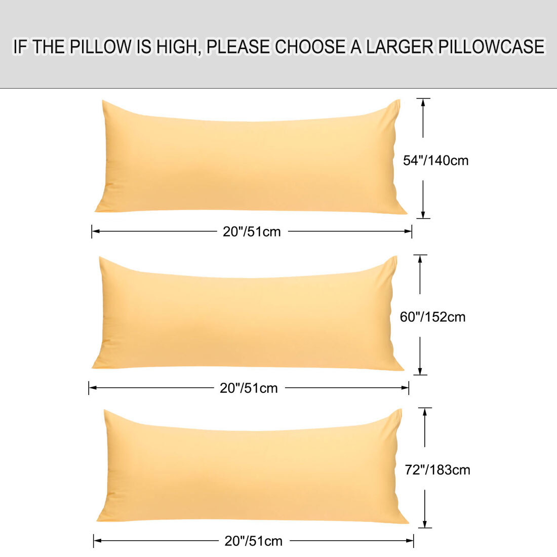 Set of 2 Zippered Pillow Cases Pillowcase Cover Egyptian Cotton Body Pillow case