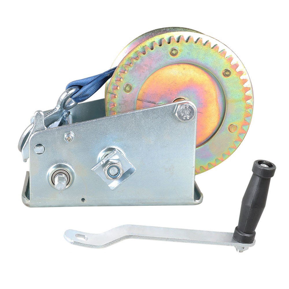 3500 LBS 32 FT Cable Dual Gear Hand Winch Hand Crank for ATV RV Trailer