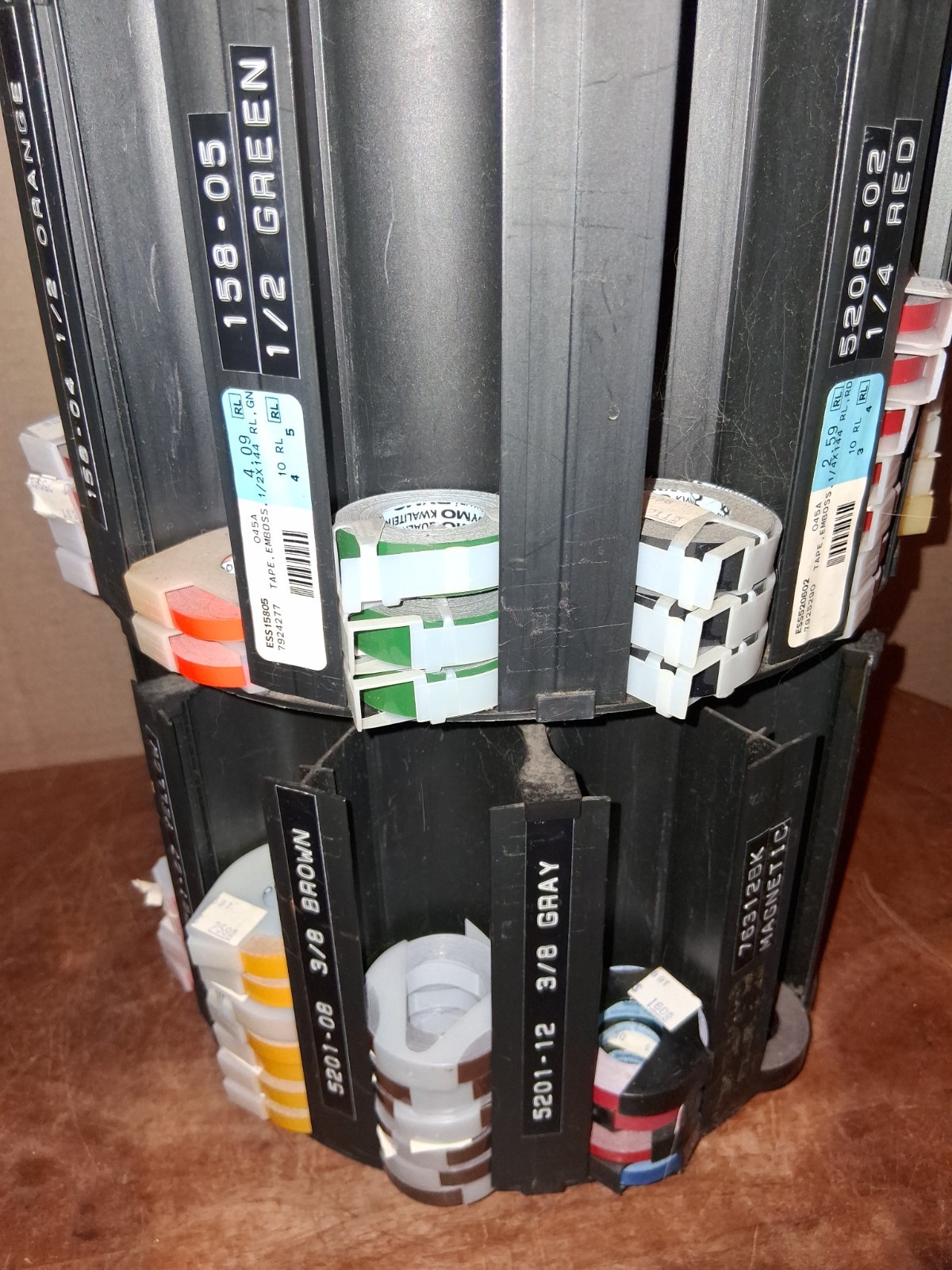 Vintage Lot of Scotch Dymo Label Maker Tape Rolls Store Display Dispenser Sign