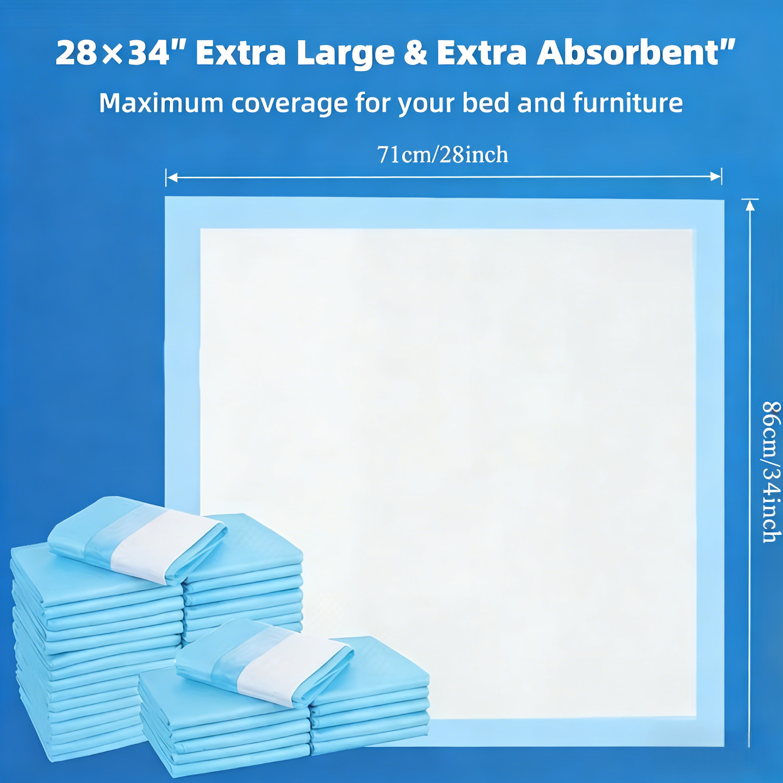 Dog and Puppy Training Pads, X-Large 28x34 inches 100 Count Dog Pee Potty
