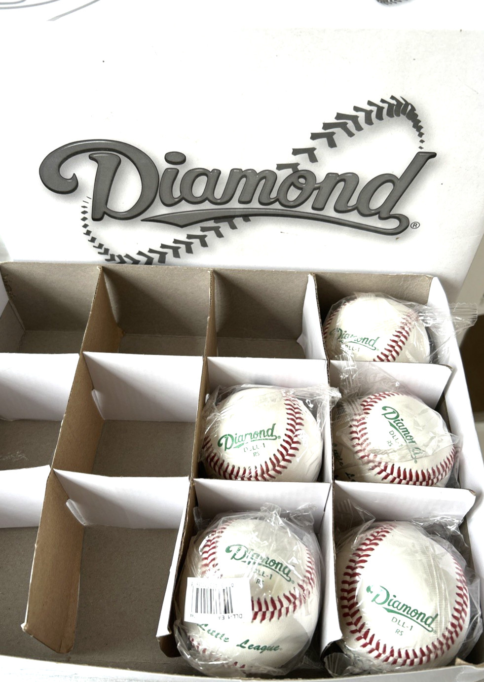 Diamond DLL-1 Little League Leather 5 Individually Wrapped Baseballs New
