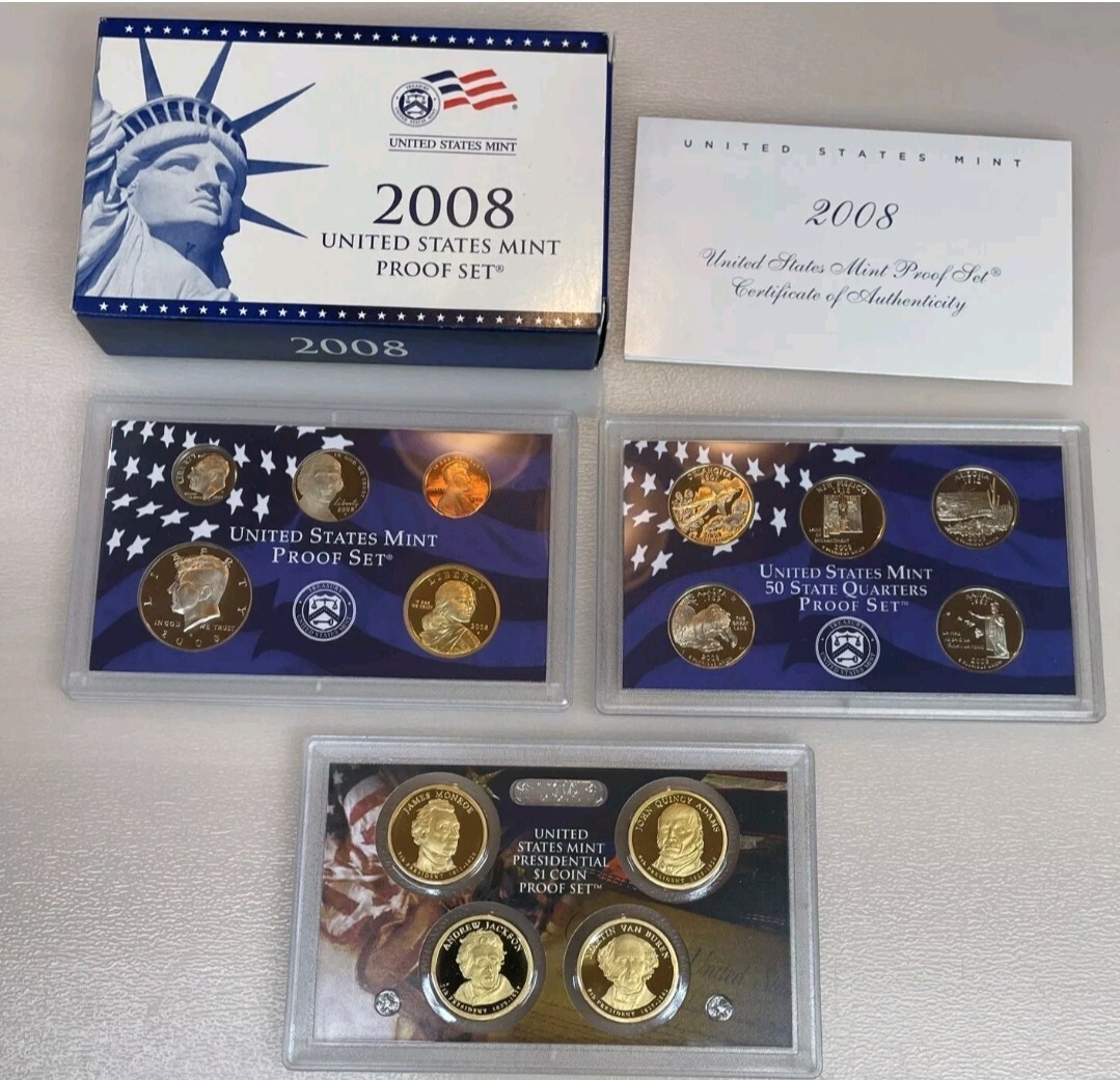 1999-2008 US Mint Proof Sets OGP Box & COA Lot of 109 Coins 10 Annual Sets Lot