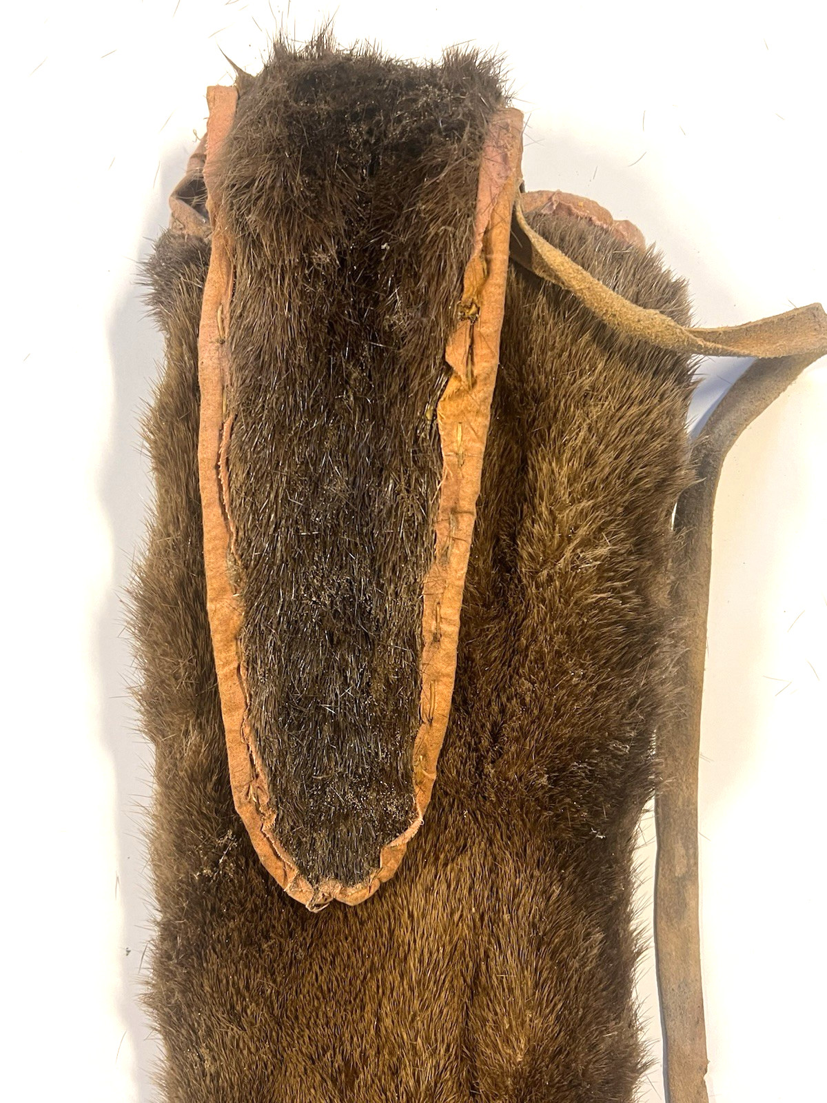 Original Native American Indian Fur Quiver; Old Red Trade; 19th Century