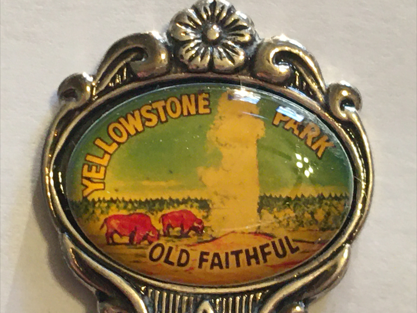 Vintage Souvenir Spoon US Collectible Yellowstone Park Old Faithful
