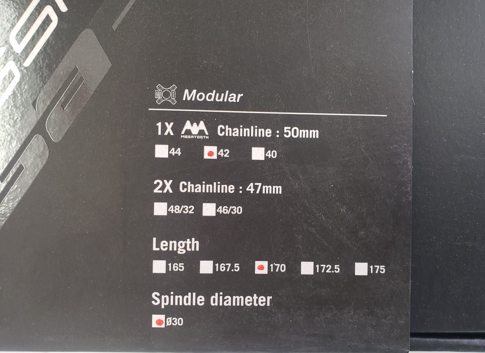 FSA Gossamer Pro AGX+ Crankset 42T 170mm NEW #336-0345063090 Free Shipping