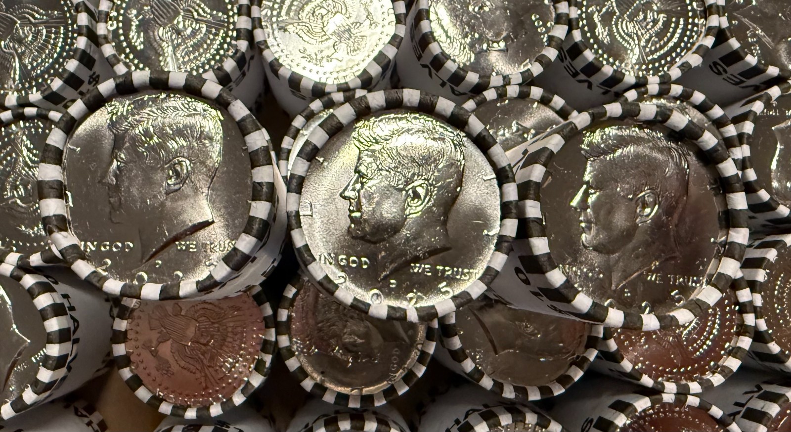 2025-D Kennedy Half Dollar Roll $10 BU Bank Wrapped – Last Year Before 2026