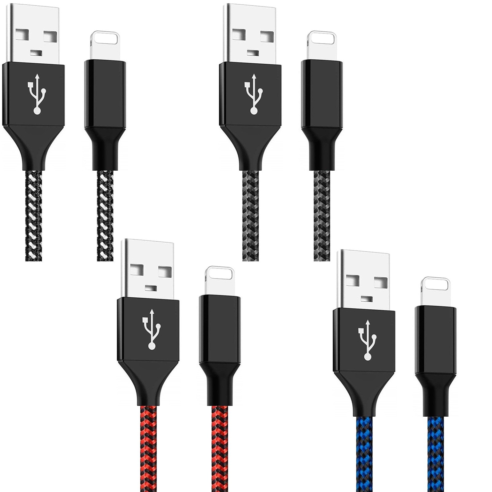 Braided Fast Charger Cable Heavy Duty USB lot Cord For iPhone 14 13 12 11 X XR 8