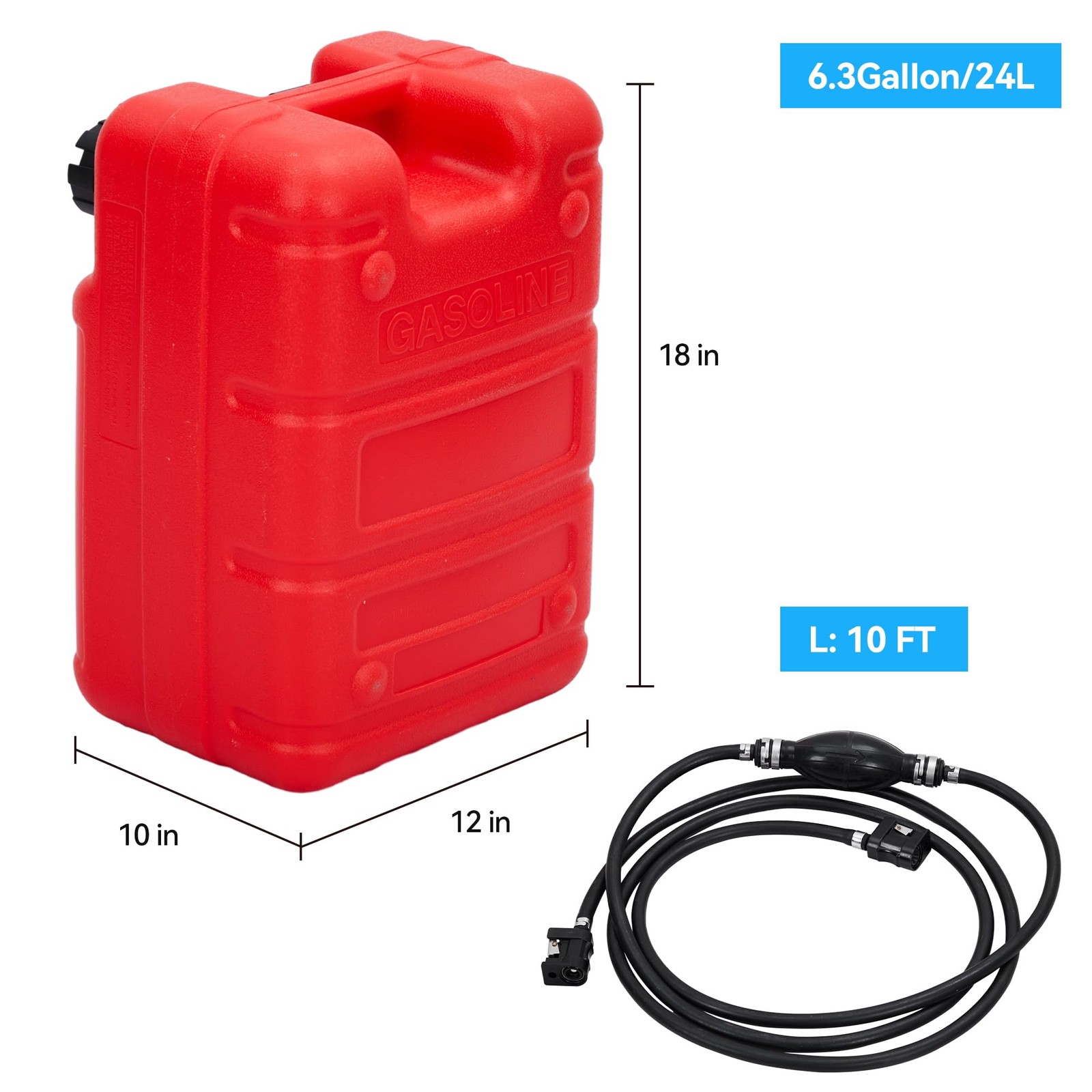 Marine Tank, 6 Gallon Marine Portable Tank Outboard Marine Boat Tank With Line