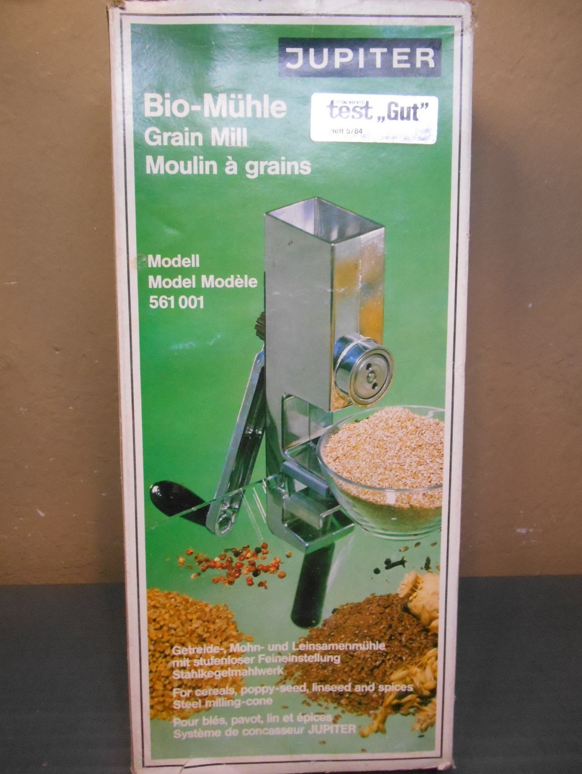 Vintage 1980's JUPITER Bio-Muhle Grain Mill Model 561 Made in W. Germany - NEW