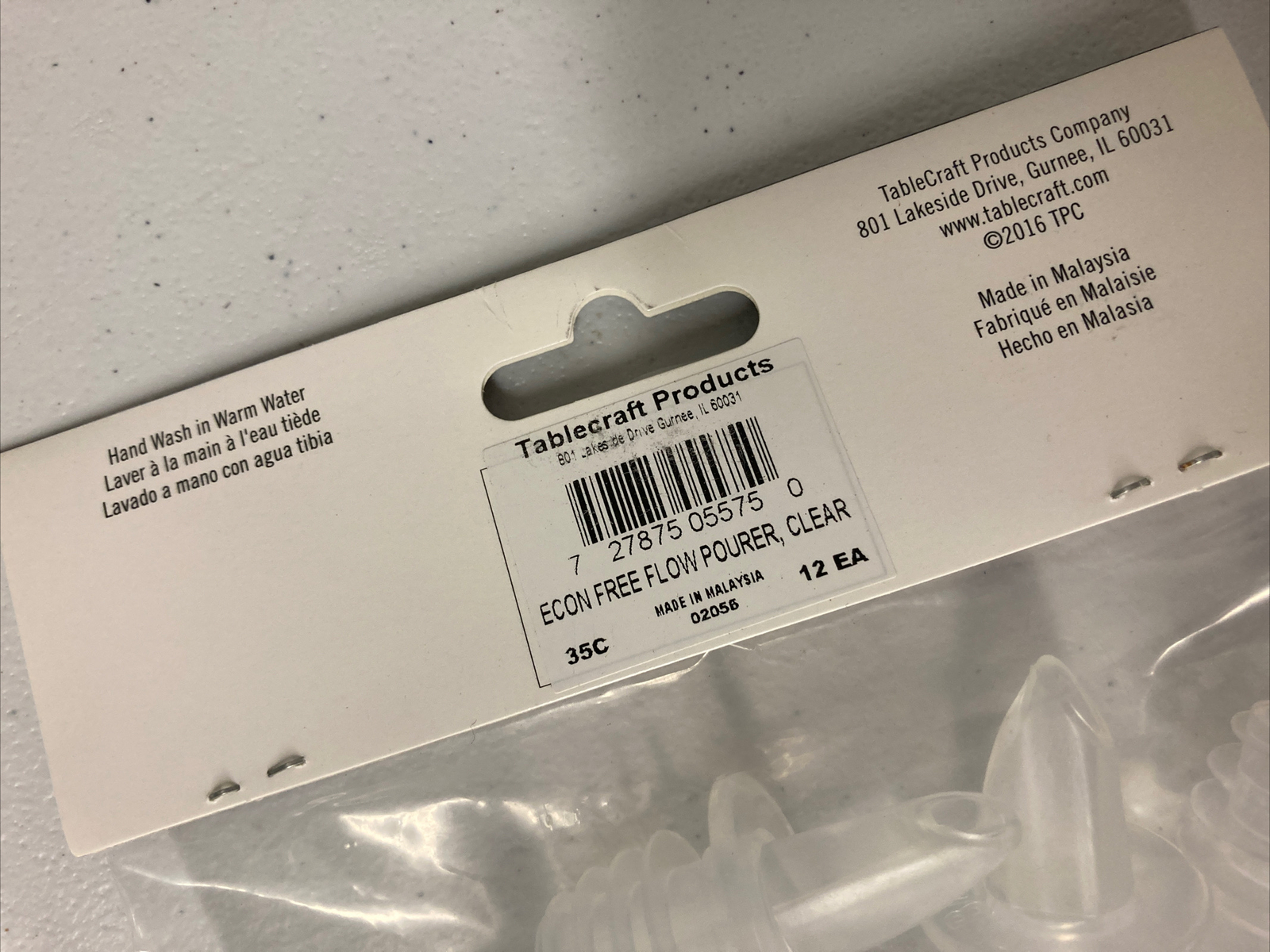 2 Packs of 12 Clear Free-Flow Liquor Pourer Bottle Pour Spouts 24 CT Tablecraft