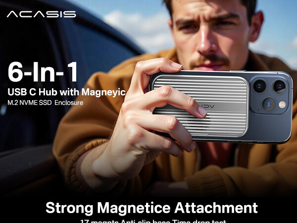 ACASIS 10Gbps Magnetic SSD Enclosure & Docking Station for iPhone 15/16/17 Serie