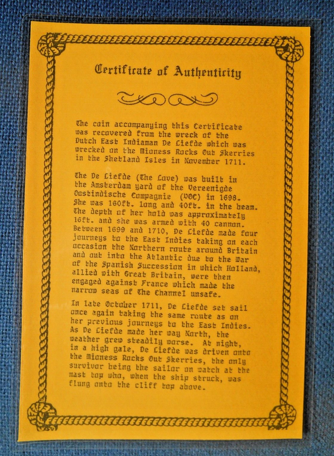 SHIPWRECK treasure SILVER RIDER DUCATON coin DE LIEFDE wreck 1711 VOC Dutch !!