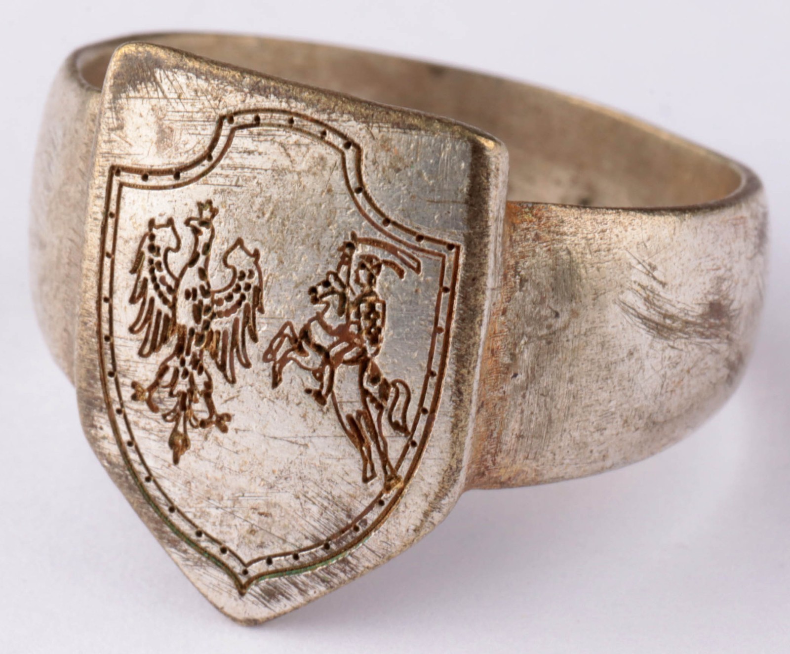 Ring Coat of arms Republic of Central Lithuania 1920–1922 Polish eagle Size 11.5