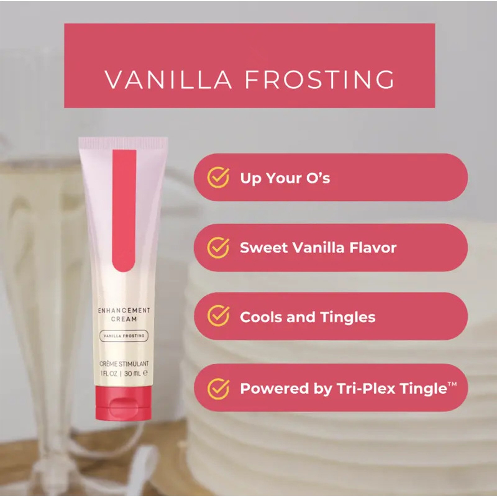 Pure Romance "O" Enhancement Cream Vanilla Frosting - Sealed - New