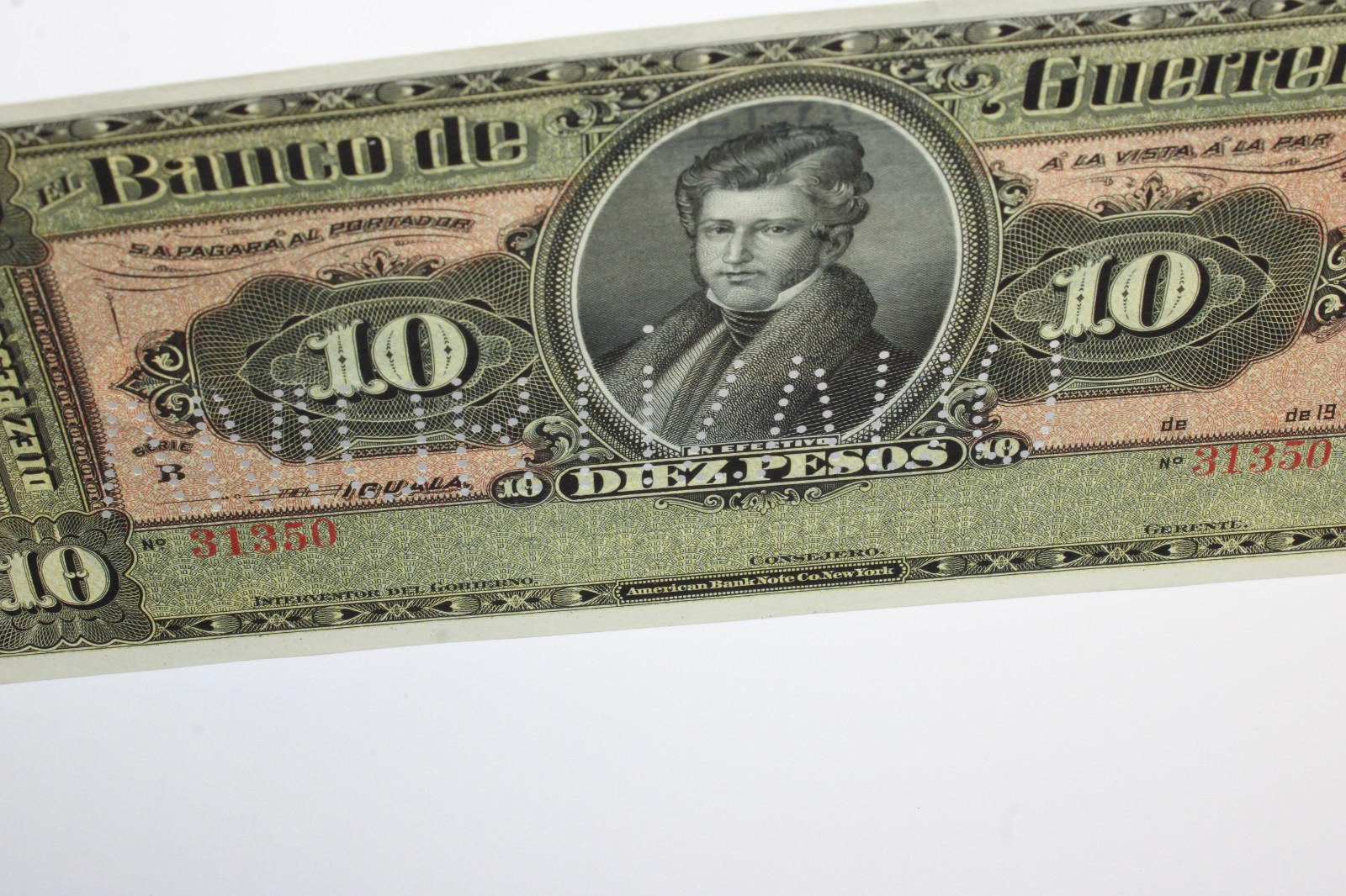 Mexico 10 Pesos 1914 Banco de Guerrero P. S299b - UNC #0442