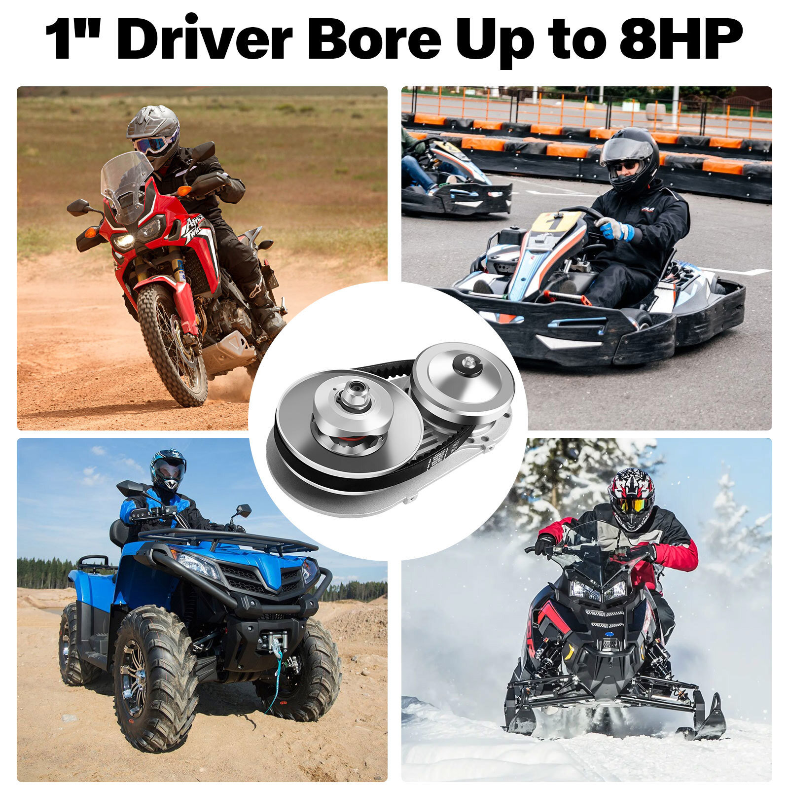 NEW🔥1"/3/4" 5/8" Clutch Go Kart Torque Converter 10t 12t Complete Cvt Combo 30