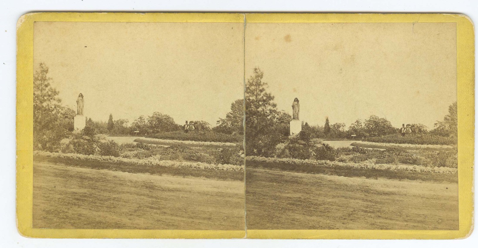 G2253~ PHILADELPHIA – Flower Garden Georges Hill c.1870s Stereoview