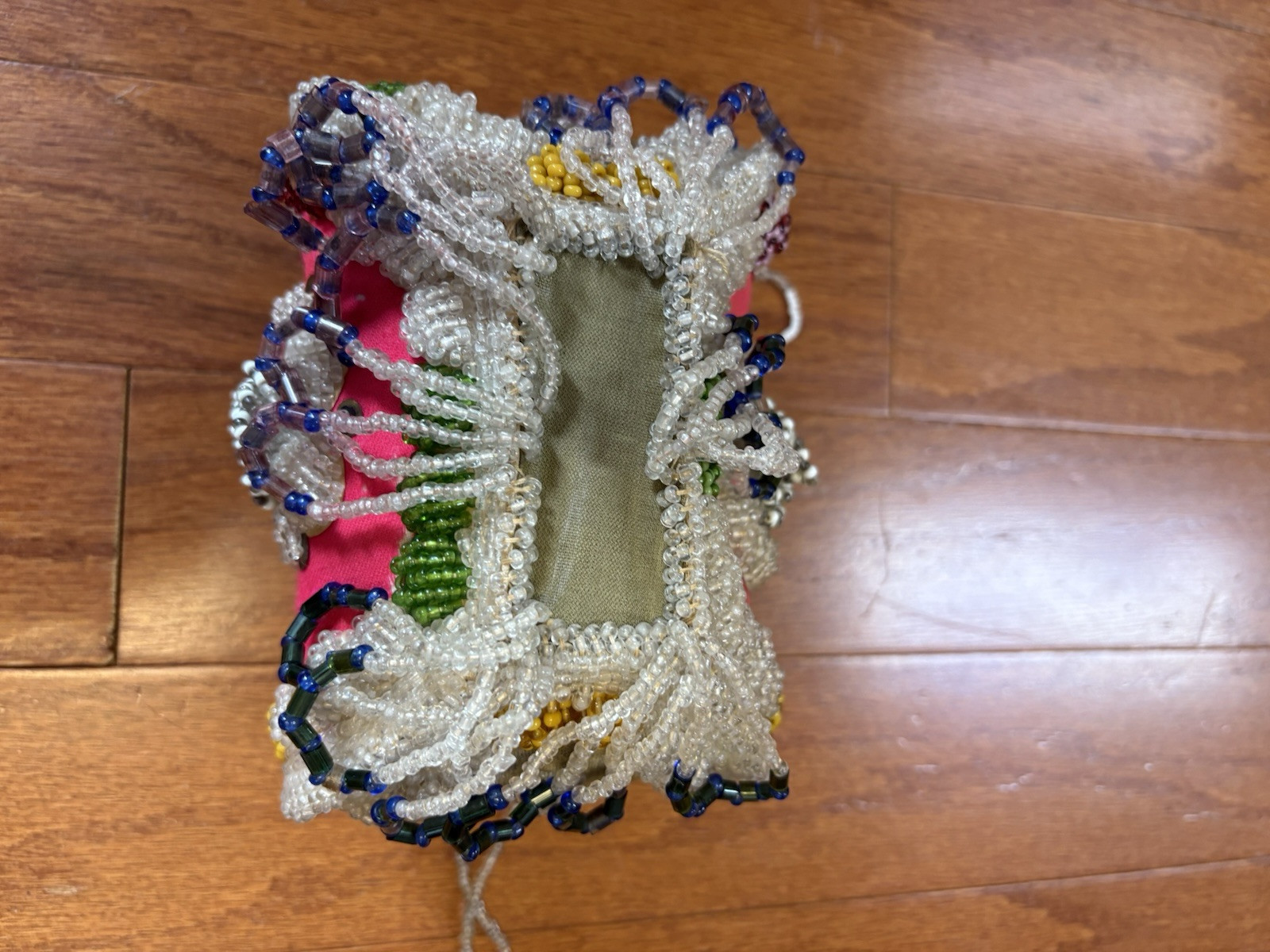 Native American Iroquois Indian Beaded Whimsical Purse Heavy Ornate Vintage