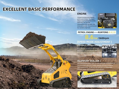 Mini Skid Steer Track Loader | 13.5HP GAS Engine |Tracked |FREE SHIPPING YELLOW