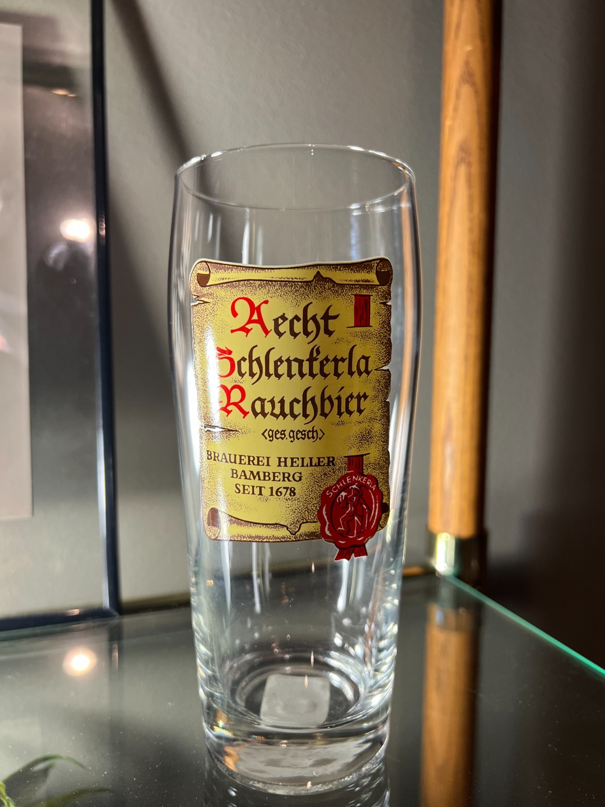 Aecht Schlenkerla Rauchbier Beer Glass 0.5L Brauerei Heller Bamberg...